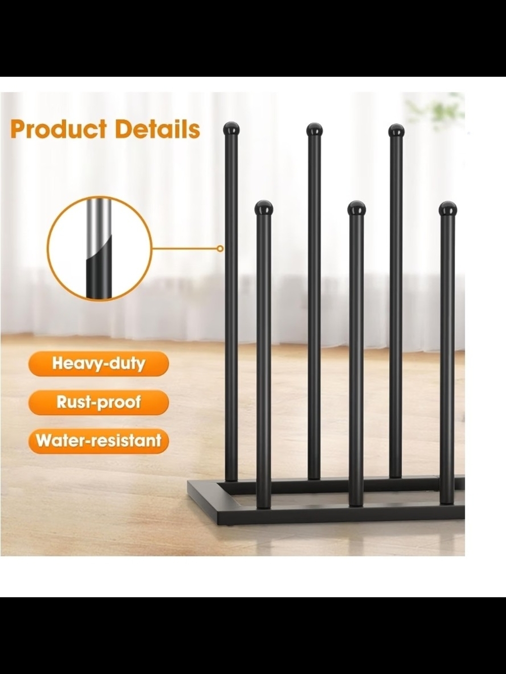Boot & Shoe Organizer Rack - Black - Picture 5 of 8